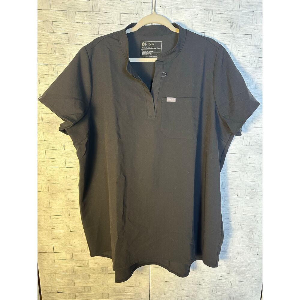 Figs technical‎ collection smock top black roomie airy utility uniform scrubs